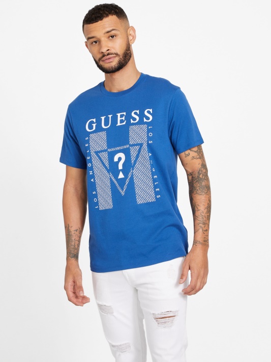 Kwes Logotipas Crewneck Tee Mėlynas Maya Spėjimas