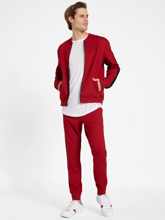 Atspėk Jon Logotipo Juosta Joggers Red Noir