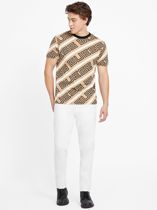 Atspėti Opie Logotipas Crewneck Tee Skrudinta Taupe