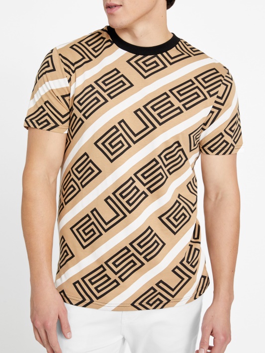 Atspėti Opie Logotipas Crewneck Tee Skrudinta Taupe