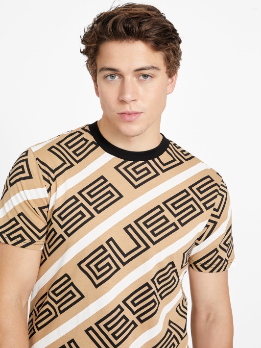 Atspėti Opie Logotipas Crewneck Tee Skrudinta Taupe