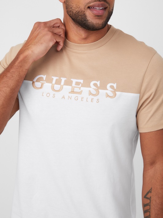 Chino Davion Spalvotas Blokas Logotipas Tee Spėjimas