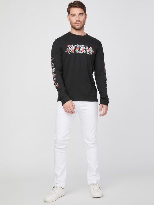 Atspėti Eco Knox Logotipas Crewneck Jet Juodas