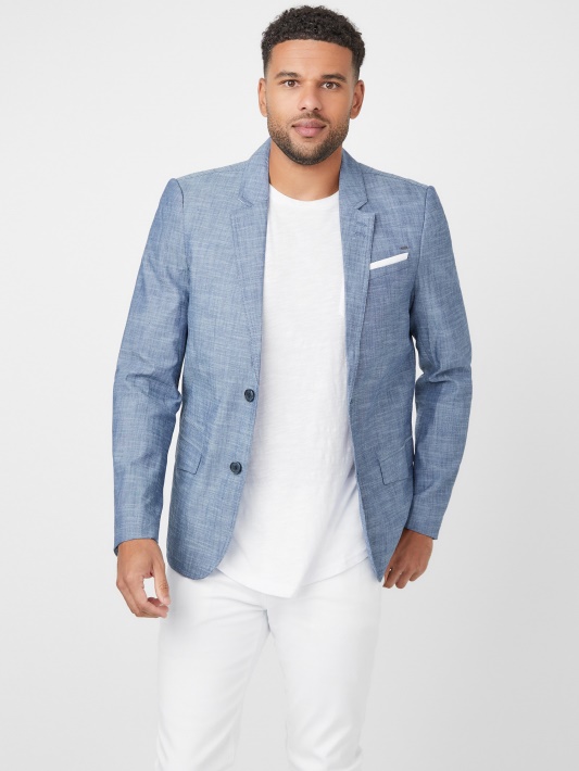 Sanders Chambray švarkas Indigo Spėjimas