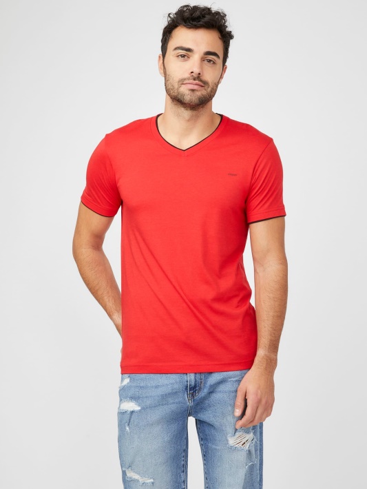 Raudonas Karštas Spėjimas Armin V-neck Marškinėliai