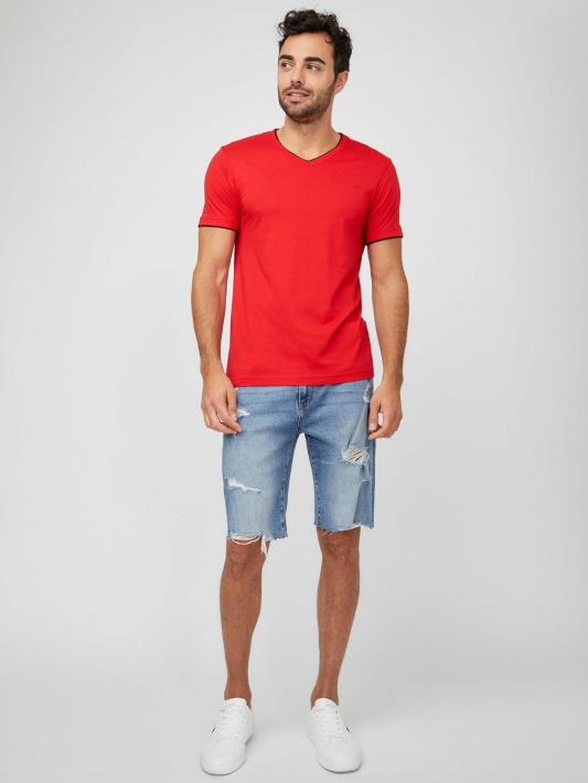 Raudonas Karštas Spėjimas Armin V-neck Marškinėliai