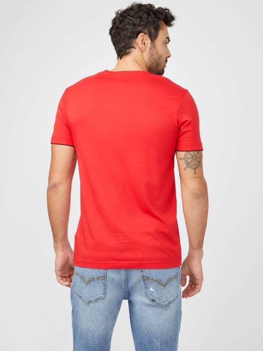 Raudonas Karštas Spėjimas Armin V-neck Marškinėliai