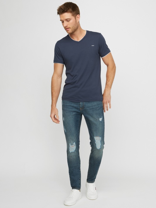 Atspėti Armin V-neck Marškinėliai Indigo Džinsai