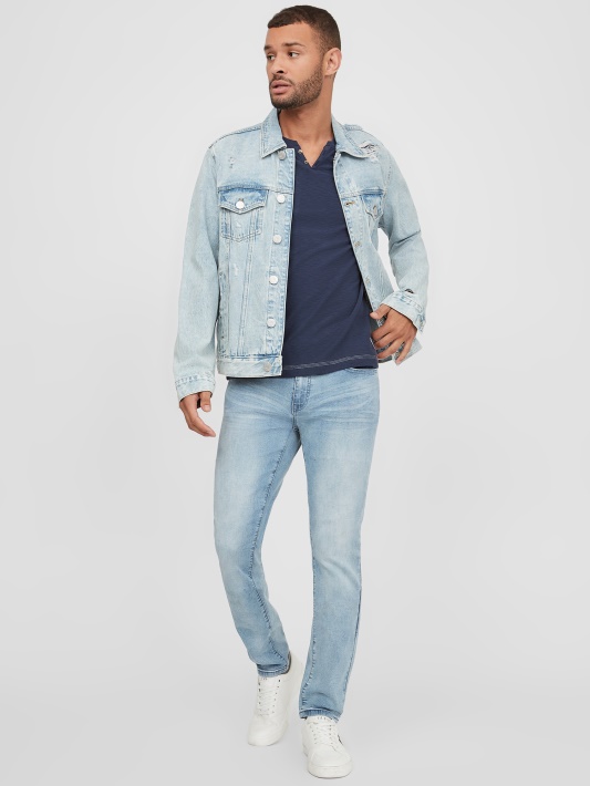 Ricky Split Tee Silk Blue Spėjimas