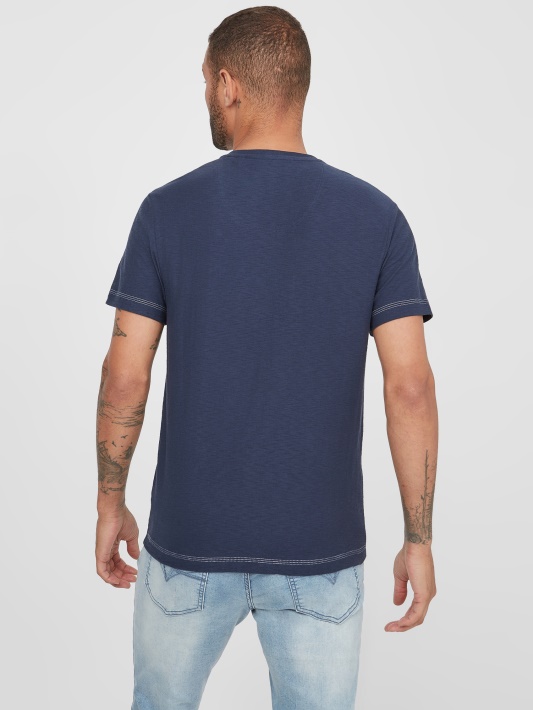 Ricky Split Tee Silk Blue Spėjimas