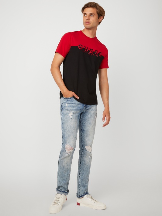 Davion Color-block Logotipas Tee Varsity Raudonas Spėjimas