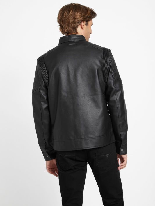Spėk Rey Dirbtinės Odos Moto Striukė Jet Black