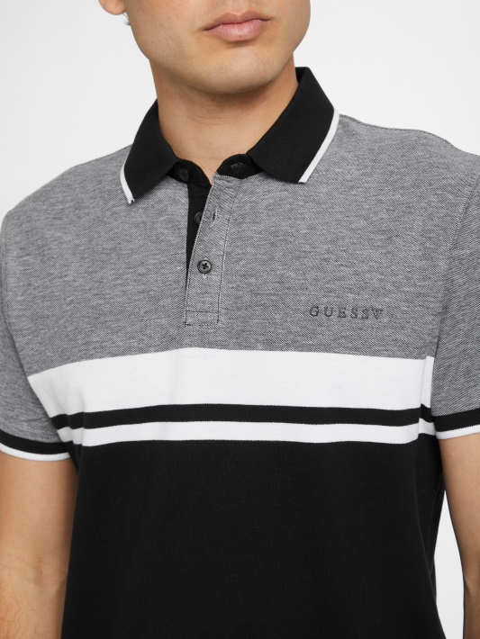 Jet Black Multi Guess Eco Kai Color-block Polo