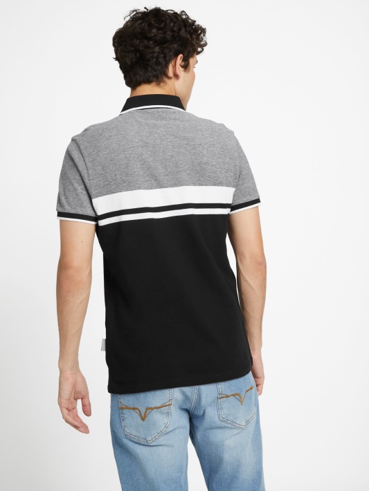 Jet Black Multi Guess Eco Kai Color-block Polo