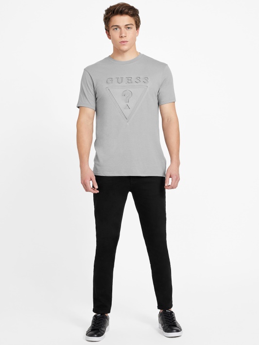 Logotipas Crewneck Tee Guess Pilkas Magnetas