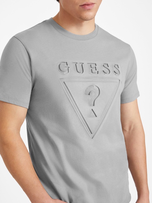 Logotipas Crewneck Tee Guess Pilkas Magnetas
