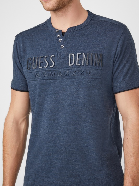 Spėk Pareigūnas Mėlynas Multas Edgar Marled Henley Tee
