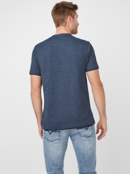 Spėk Pareigūnas Mėlynas Multas Edgar Marled Henley Tee