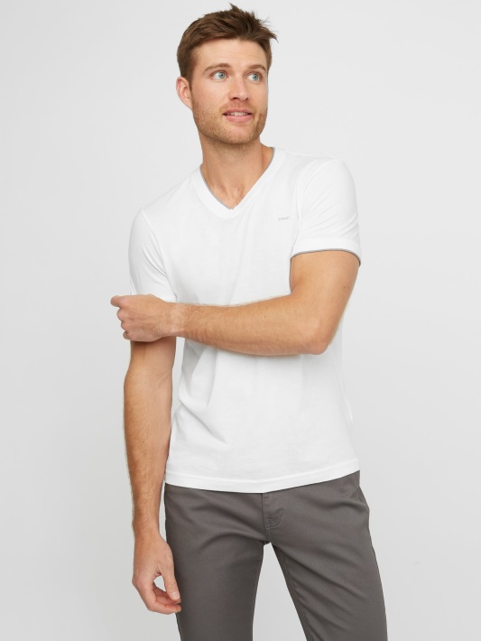 Armin V-neck Marškinėliai Grynai Baltas Spėjimas