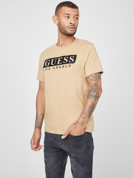 Skrudinta Taupe Greg Folija Logotipas Tee Spėjimas