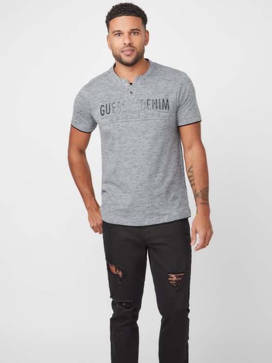 Edgar Marled Henley Tee Atspėti Vidutinio Anglies Viržių