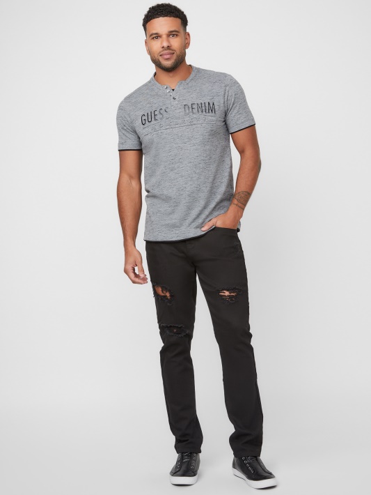 Edgar Marled Henley Tee Atspėti Vidutinio Anglies Viržių