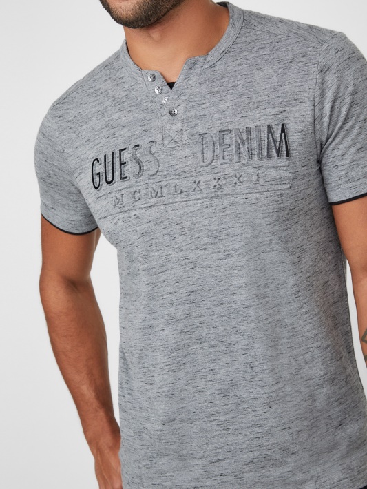 Edgar Marled Henley Tee Atspėti Vidutinio Anglies Viržių