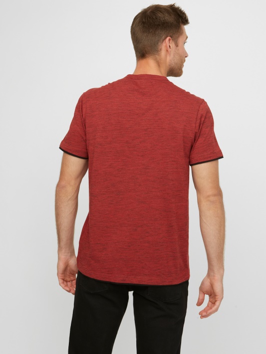 Universitetas Raudonas Multi Atspėti Edgar Marled Henley Tee