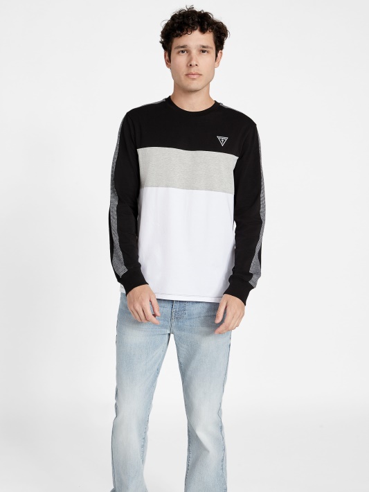 Eco Arto Color-block Crewneck Megztinis Jet Black Multi Spėjimas