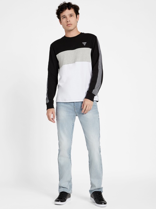 Eco Arto Color-block Crewneck Megztinis Jet Black Multi Spėjimas
