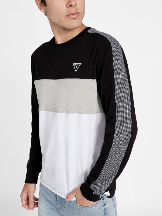 Eco Arto Color-block Crewneck Megztinis Jet Black Multi Spėjimas