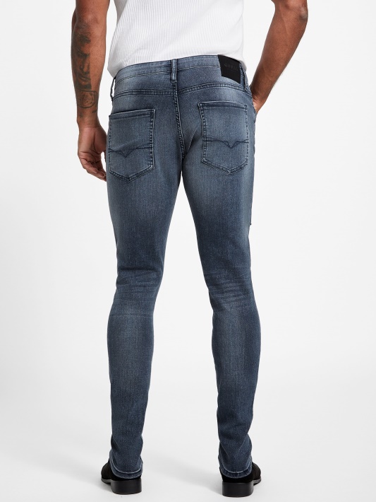 Draw Rip-and-repair Skinny Jeans Tamsus Sunaikinti Plauti Atspėti