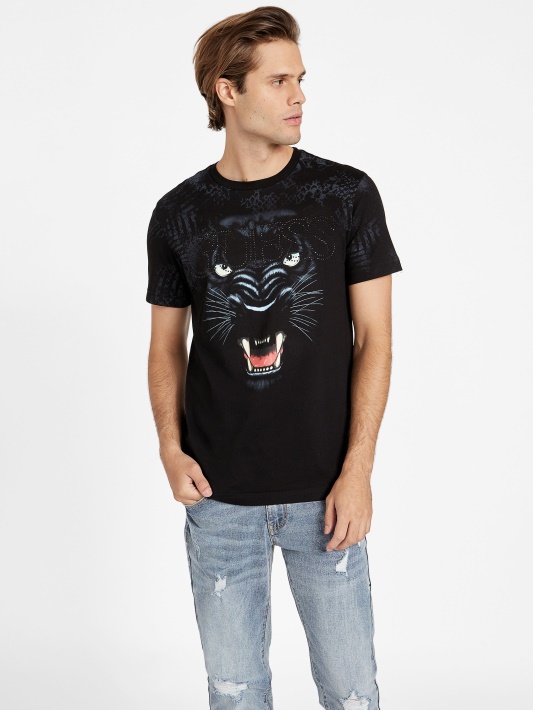 Atspėti Vaughn Graphic Crewneck Tee Jet Black