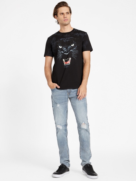 Atspėti Vaughn Graphic Crewneck Tee Jet Black