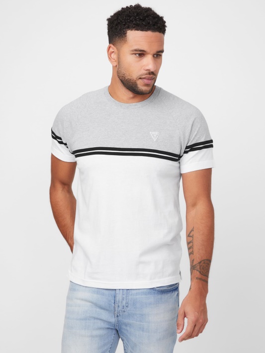 Grynai Baltas Guess Kido Color-block Marškinėliai