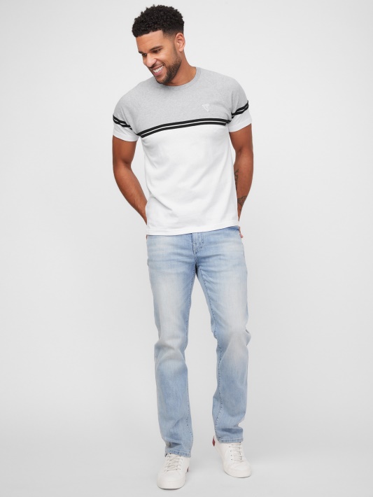 Grynai Baltas Guess Kido Color-block Marškinėliai