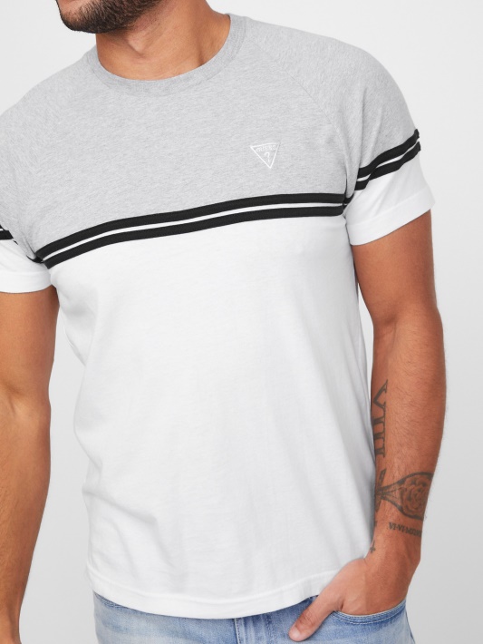 Grynai Baltas Guess Kido Color-block Marškinėliai
