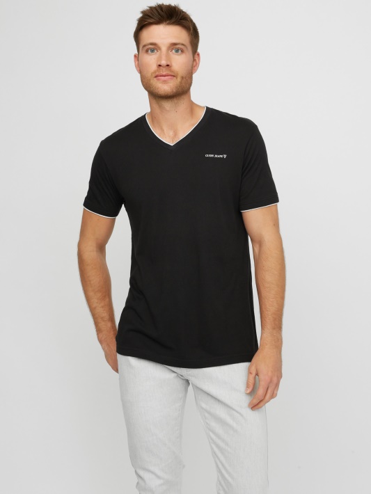 Atspėti Armin V-neck T Jet Juoda