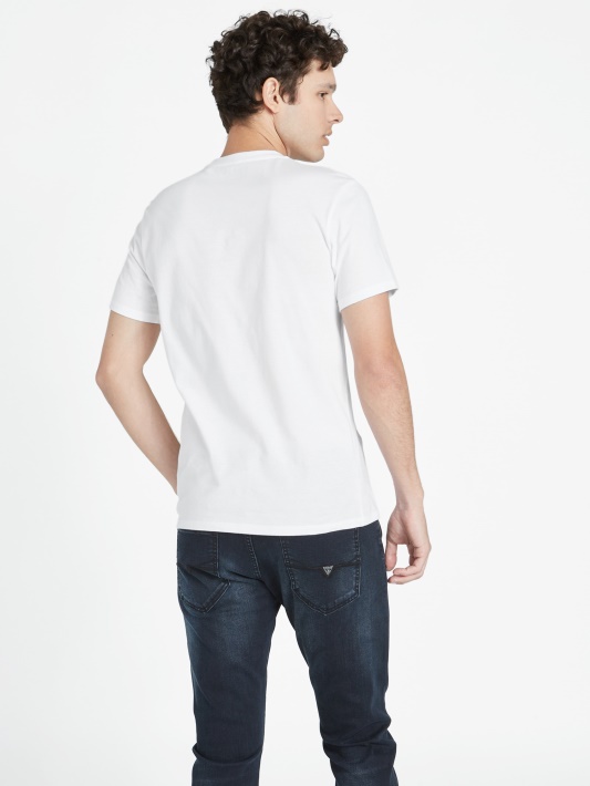 Grynas Baltas Jasso šviesą Atspindintis Logotipas Crewneck Tee Spėjimas