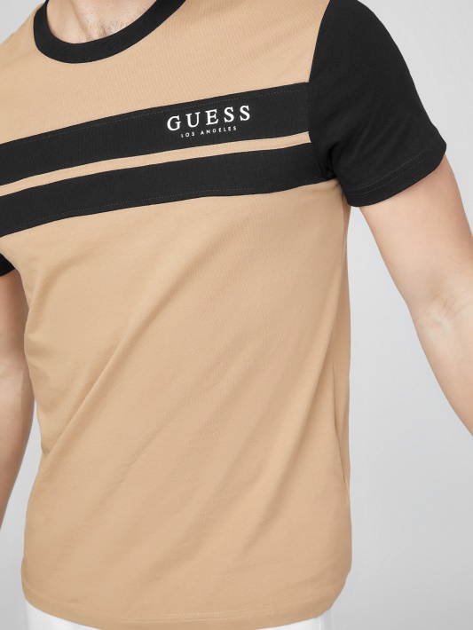 Thom Color-block Logotipo Marškinėliai Atspėti Toasted Taupe