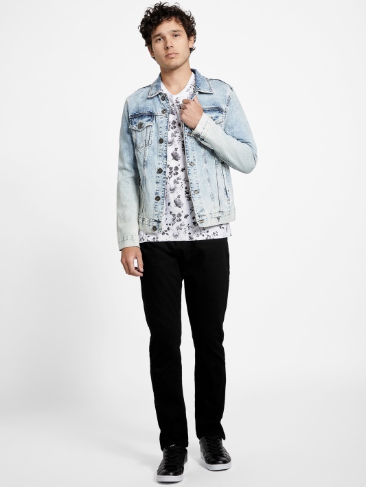 Atspėkite, Lennard Gėlėtas V-neck Marškinėliai Grynai Baltas