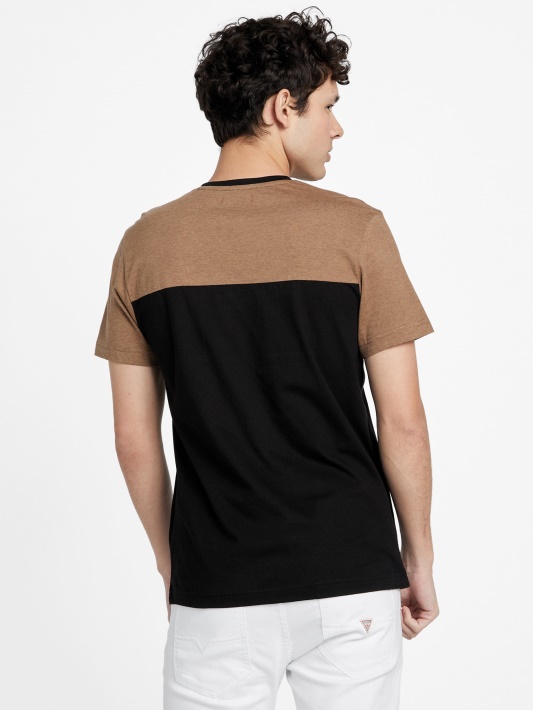 Skrudinta Taupe Multi Hanz Color-block Slit Tee Spėjimas