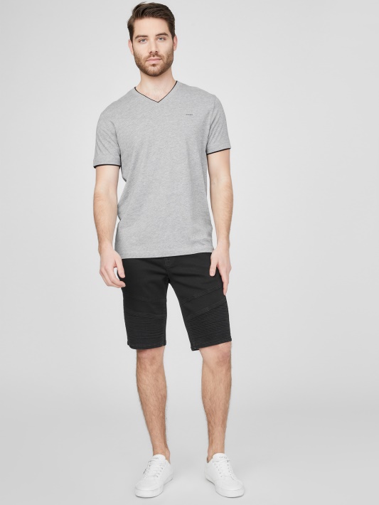 Armin Heathered V-neck Marškinėliai šviesiai Heather Pilka Spėjimas