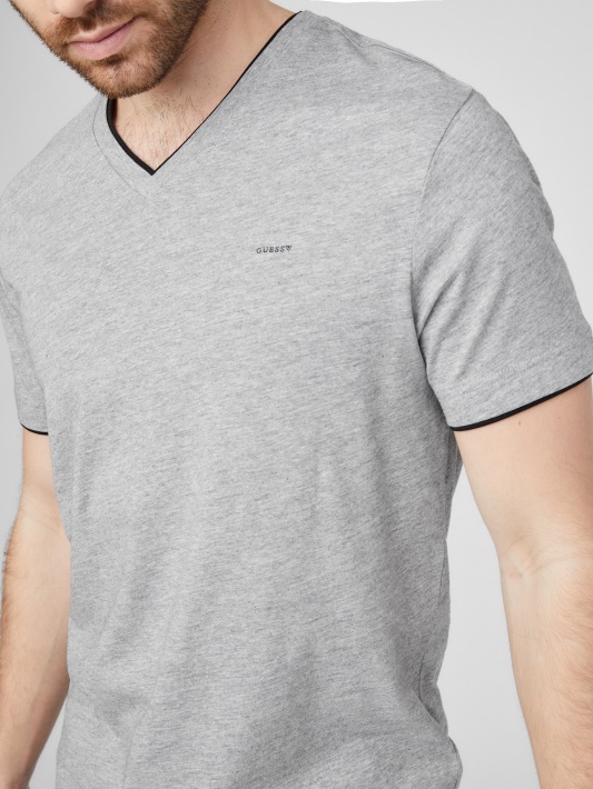 Armin Heathered V-neck Marškinėliai šviesiai Heather Pilka Spėjimas