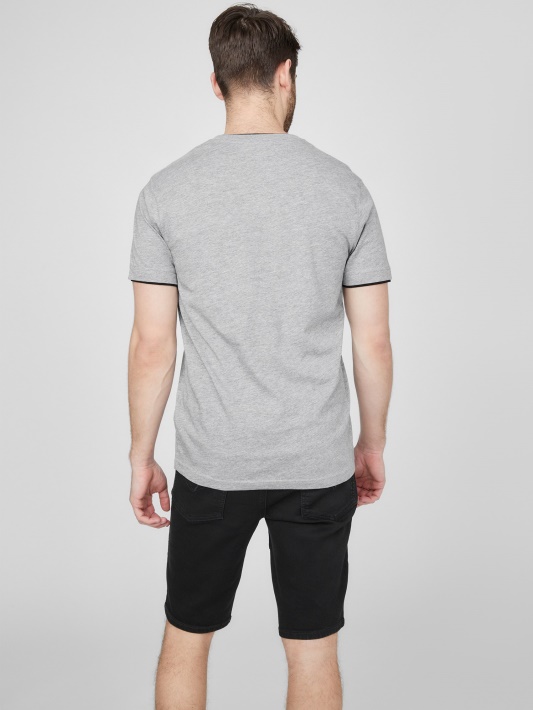 Armin Heathered V-neck Marškinėliai šviesiai Heather Pilka Spėjimas