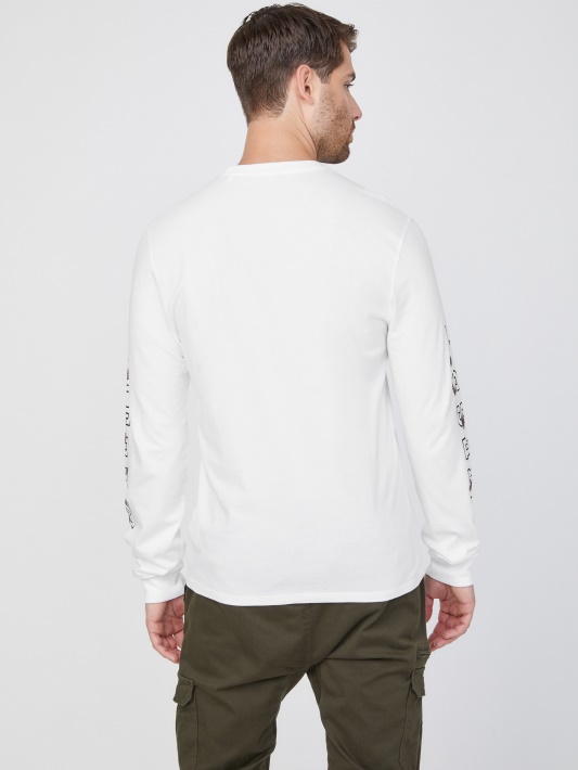 Grynai Baltas Guess Eco Knox Logotipas Crewneck