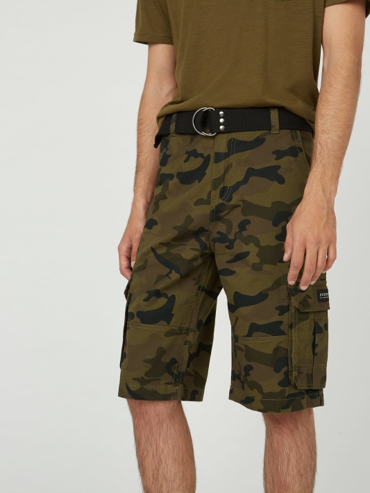 Camo Green Karl Camo Cargo šortai Atspėti