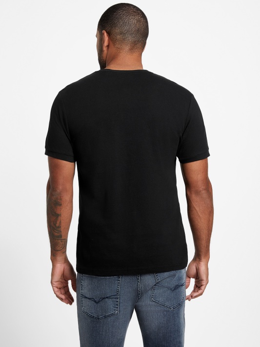 Eco Otis Henley Tee Guess Jet Juodas