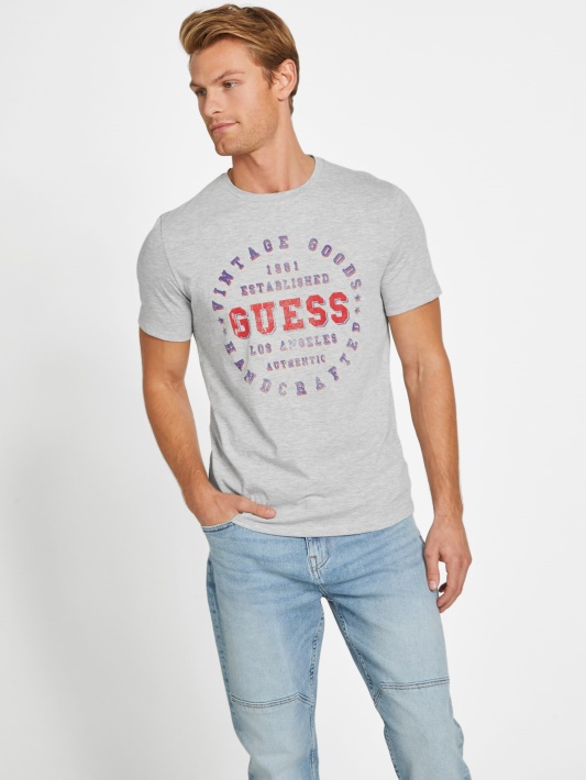 Eco Varsity Crewneck Tee šviesiai Viržių Pilka Spėjimas