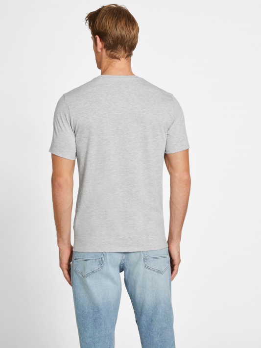 Eco Varsity Crewneck Tee šviesiai Viržių Pilka Spėjimas